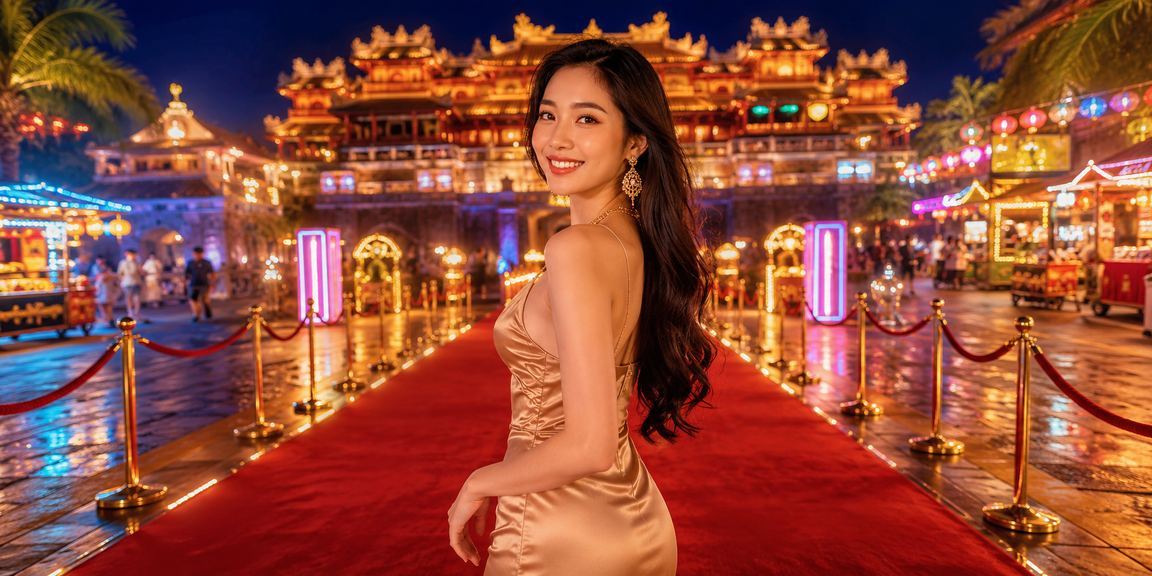 Hình ảnh chợ đêm tại Huế với chủ đề cá cược